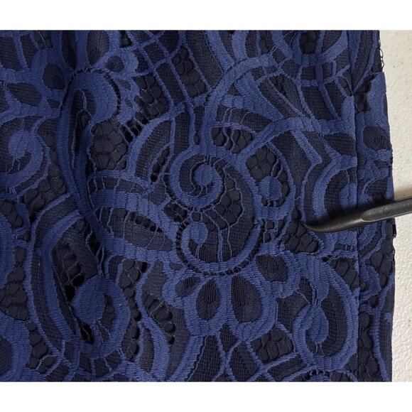 Lilly Pulitzer Mara Bright Navy About Face Two Tone Lace Dress Sleeveless Size 2 - Picture 16 of 16